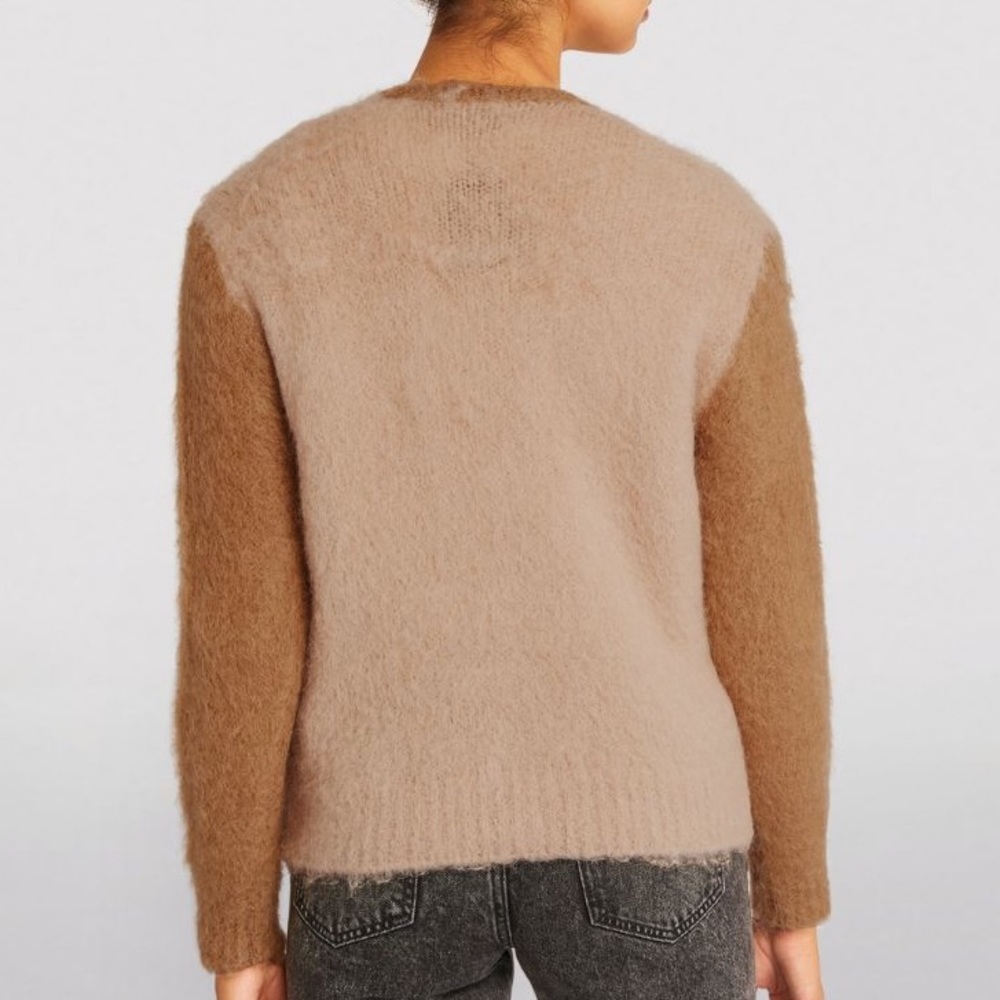❤️❤️❤️ MAJE Brushed Mohair-Blend Button-Up Brown Cardigan, size S❤️❤️❤️ - Picture 7 of 10